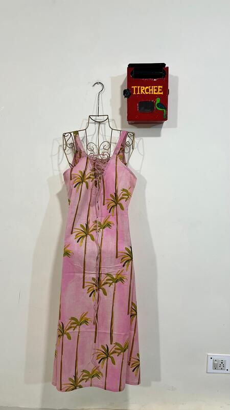 Ira's strappy back lace up kurta - Pink & Palms