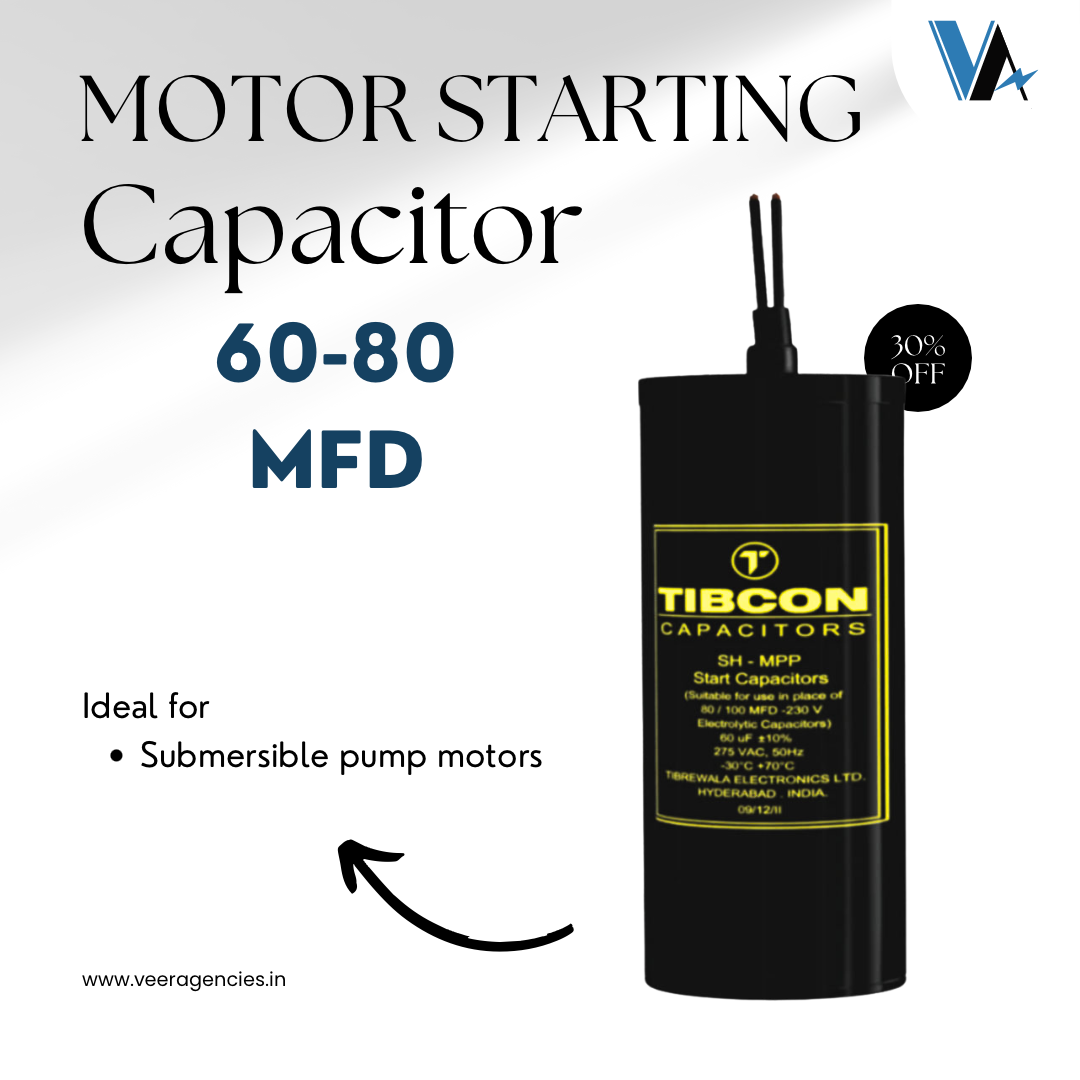 Tibcon 60-80 MFD 275 V Motor Starting Capacitor