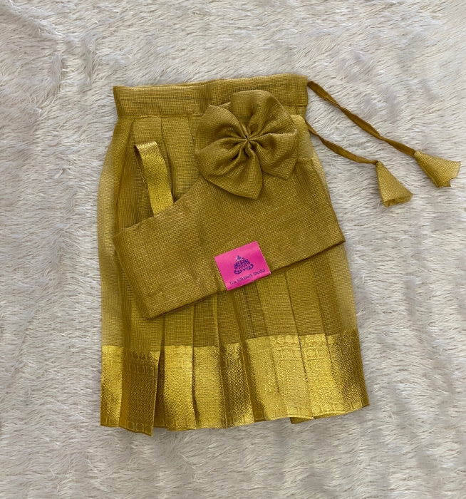 Chinmayi  (1yr-2yr) - Golden Tissue Lehenga That106