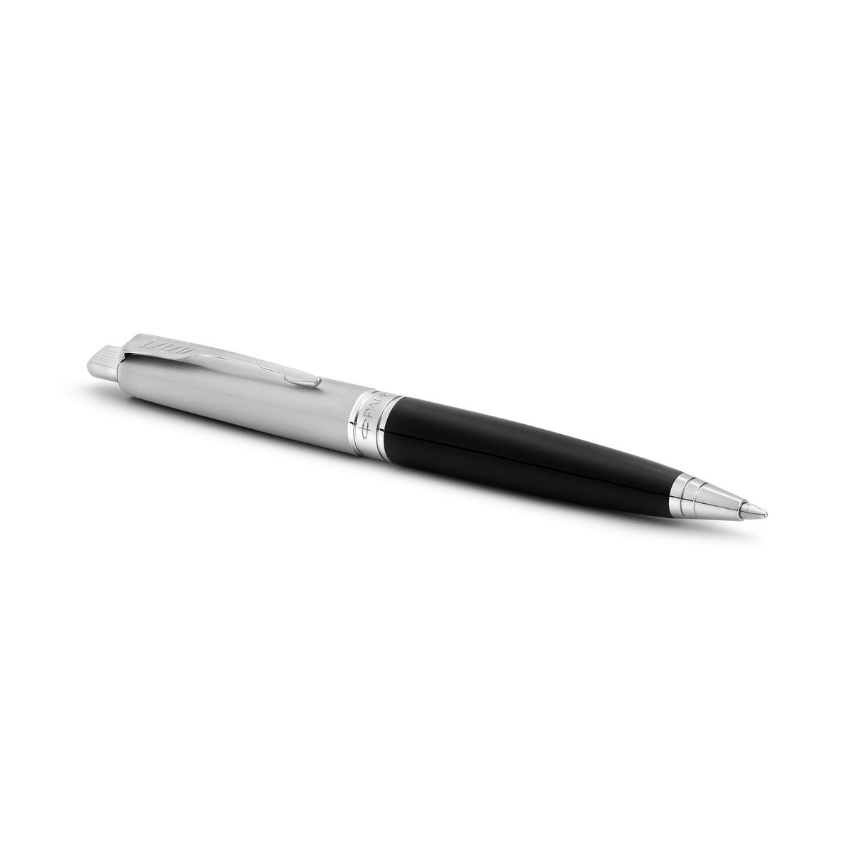 PARKER ASTER SILVER BLACK CHROME TRIM  BALL PEN