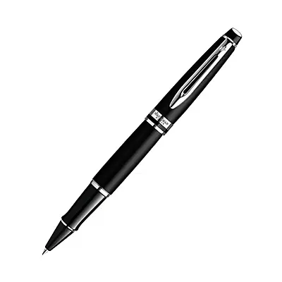 Waterman Expert Matte Black Chrome Trim Rollerball Pen