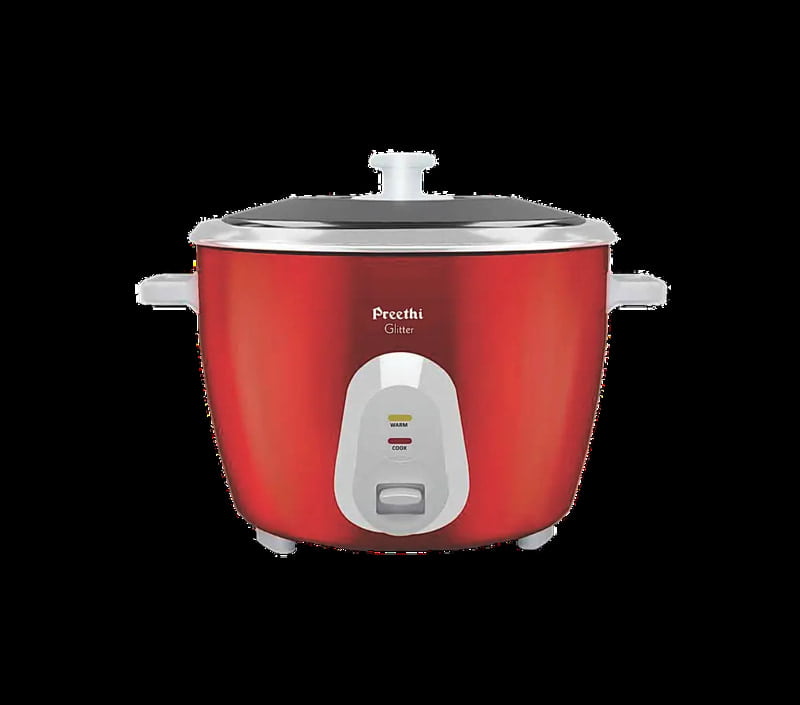 Preethi Glitter 1.8L Double Pan Electric Rice cooker Red