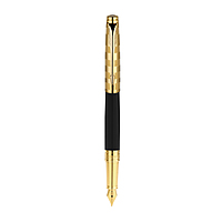 PARKER ASTER DELUXE BLACK & GOLD TRIM FOUNTAIN PEN