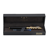 PARKER ASTER DELUXE BLACK & GOLD TRIM FOUNTAIN PEN