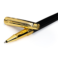 PARKER ASTER DELUXE BLACK & GOLD TRIM ROLLER PEN