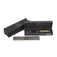 PARKER ASTER DELUXE BLACK & GOLD TRIM  BALL PEN