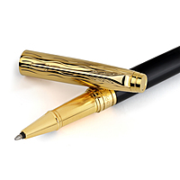 PARKER ASTER ESSENTIAL BLACK & GOLD TRIM ROLLER PEN