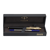 PARKER ASTER ESSENTIAL BLACK & GOLD TRIM ROLLER PEN