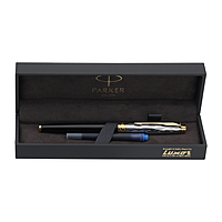 PARKER ASTER ESSENTIAL BLACK & CHROME GOLD TRIM FOUNTAIN PEN