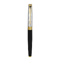 PARKER ASTER ESSENTIAL BLACK & CHROME GOLD TRIM ROLLER PEN