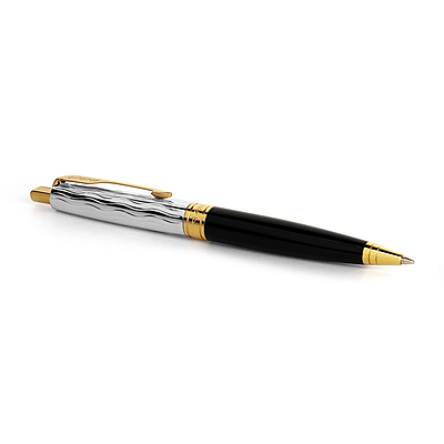 PARKER ASTER ESSENTIAL BLACK & CHROME GOLD TRIM BALL PEN