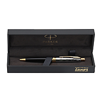 PARKER ASTER ESSENTIAL BLACK & CHROME GOLD TRIM BALL PEN