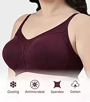 ENAMOR Innovations Fabcool Full Support Everyday Full Figure Bra - Jiggle Control and Antimicrobial, Non-Padded, Wirefree, Full Coverage Women's Bra AB75