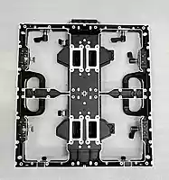 Aluminium die-cast 45-degree corner outdoor LED cabinet, 500 x 500 mm