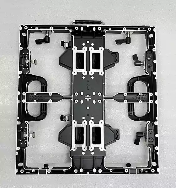 Aluminium die-cast 45-degree corner outdoor LED cabinet, 500 x 500 mm