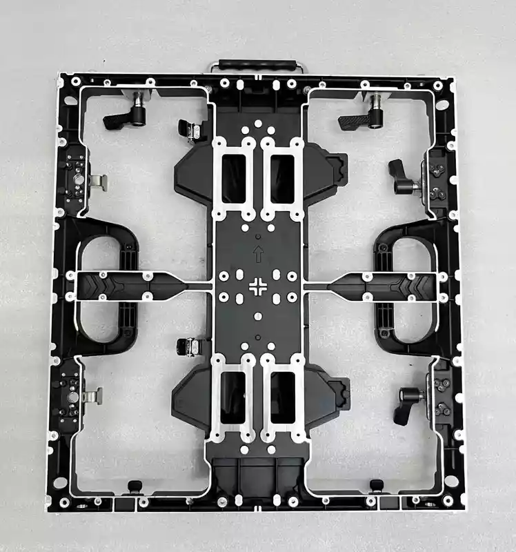 Aluminium die-cast 45-degree corner outdoor LED cabinet, 500 x 500 mm