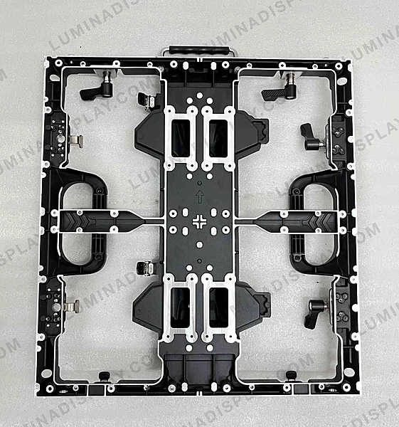 Aluminium diecast outdoor 45 degree corner LED cabinet 500 x 500 mm, back service – Lumina