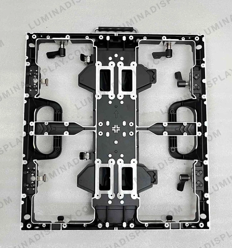 Aluminium diecast outdoor 45 degree corner LED cabinet 500 x 500 mm, back service – Lumina