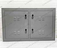 Grey powder-coated MS GI outdoor LED cabinet 1280 x 800 mm, back-service frame – Lumina