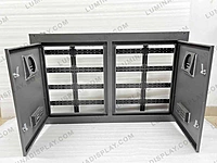 Grey powder-coated MS GI outdoor LED cabinet 1280 x 800 mm, back-service frame – Lumina