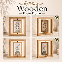 Rotating Wooden Photo Frame