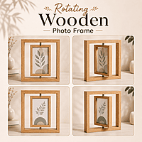 Rotating Wooden Photo Frame