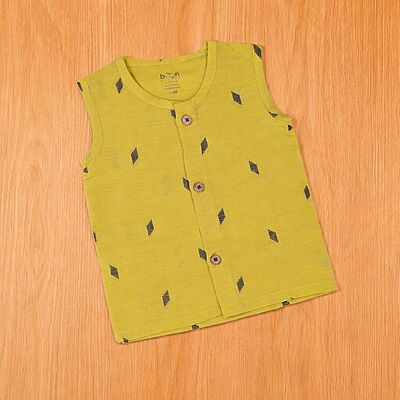 Muted Yellow Ethnic Cotton Jabla