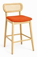 Lisette Cane Round Back Bar Chair