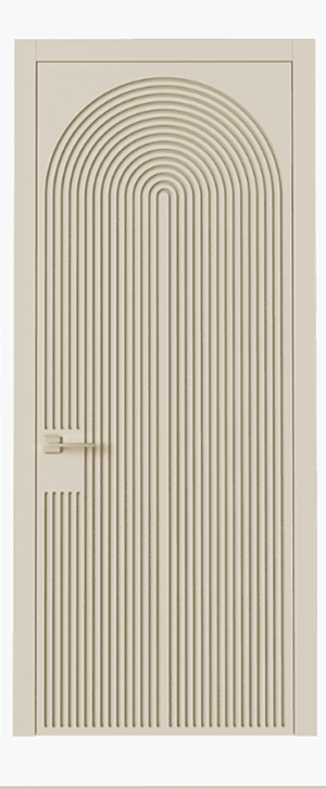 Contemporary Curve 3D HDHMR Door in Smooth Beige