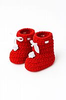Red Frost Handknitted Baby Booties (6–12 Months) Red Frost Handknitted Baby Booties (6–12 Months)