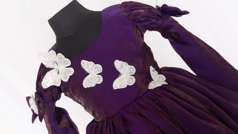 Royal Flutter Velvet Dress