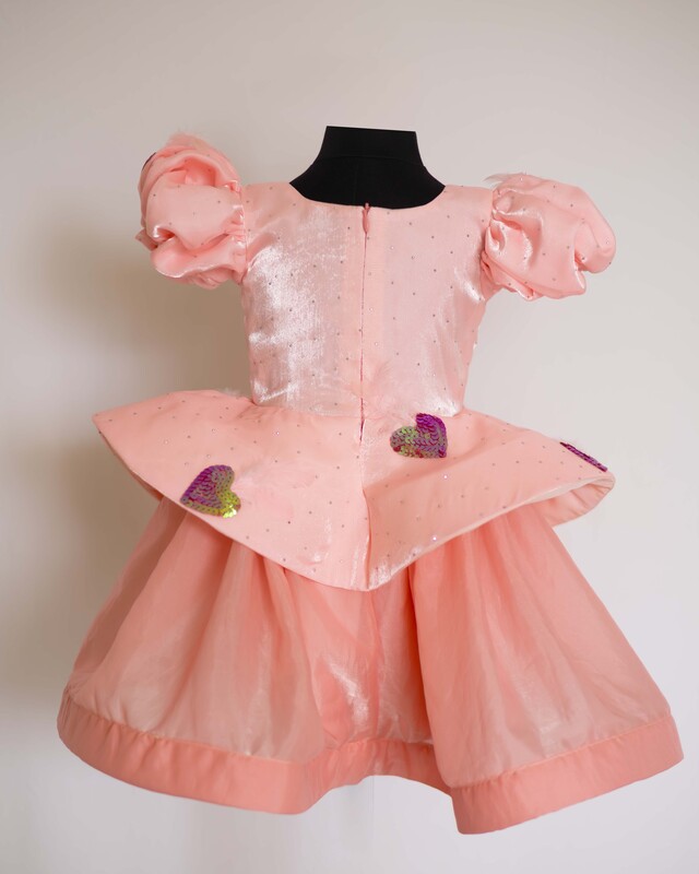 Peachy Heart Princess Dress