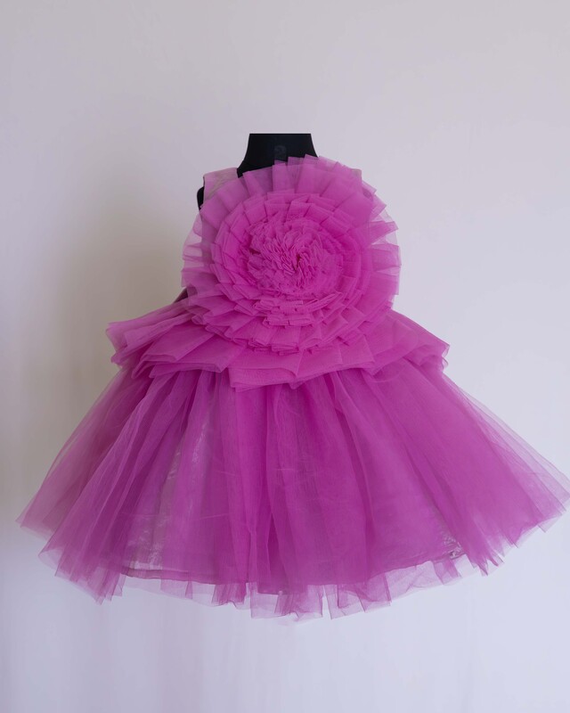 Fairy Flare Tulle Rose Dress
