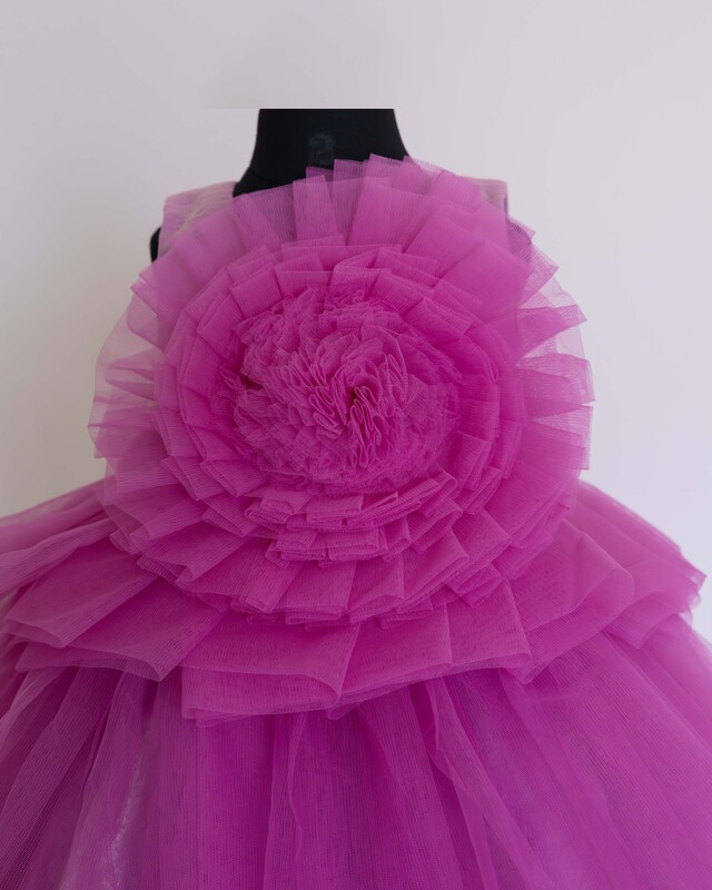 Fairy Flare Tulle Rose Dress