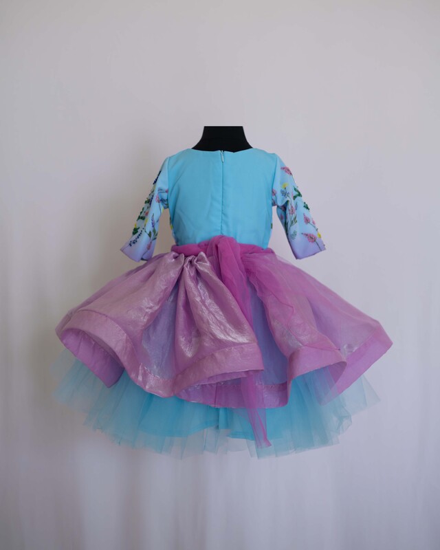 Floral Fantasy Pink & Blue Gown