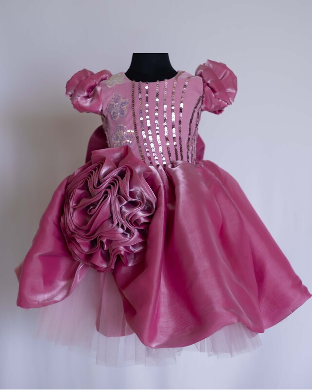 Magenta Pink Rose Dress