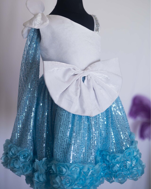 Aqua Shimmer Ruffle