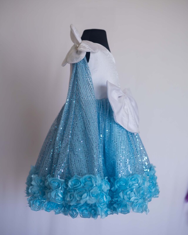 Aqua Shimmer Ruffle