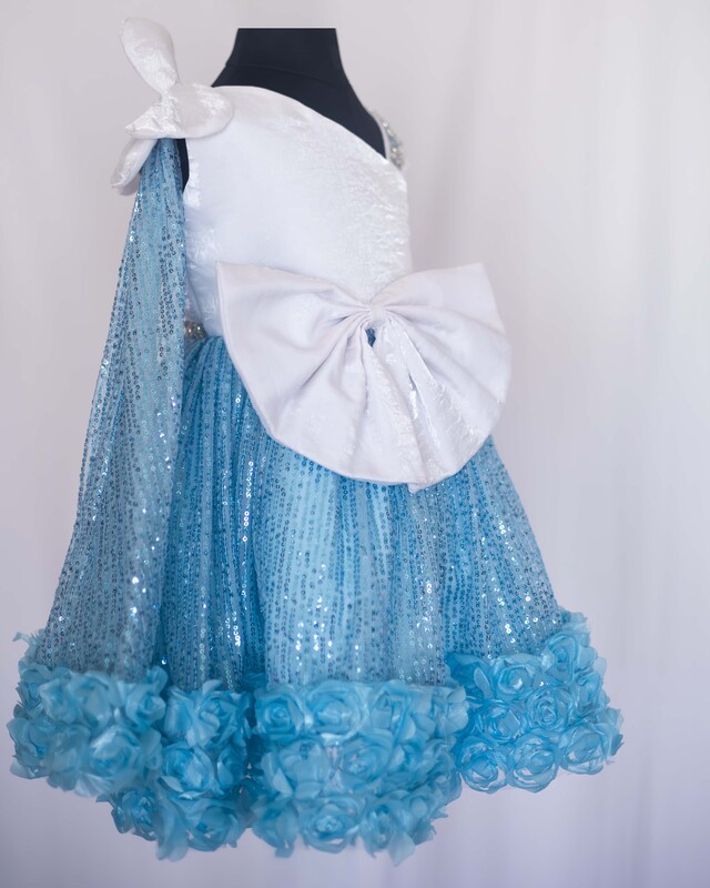 Aqua Shimmer Ruffle