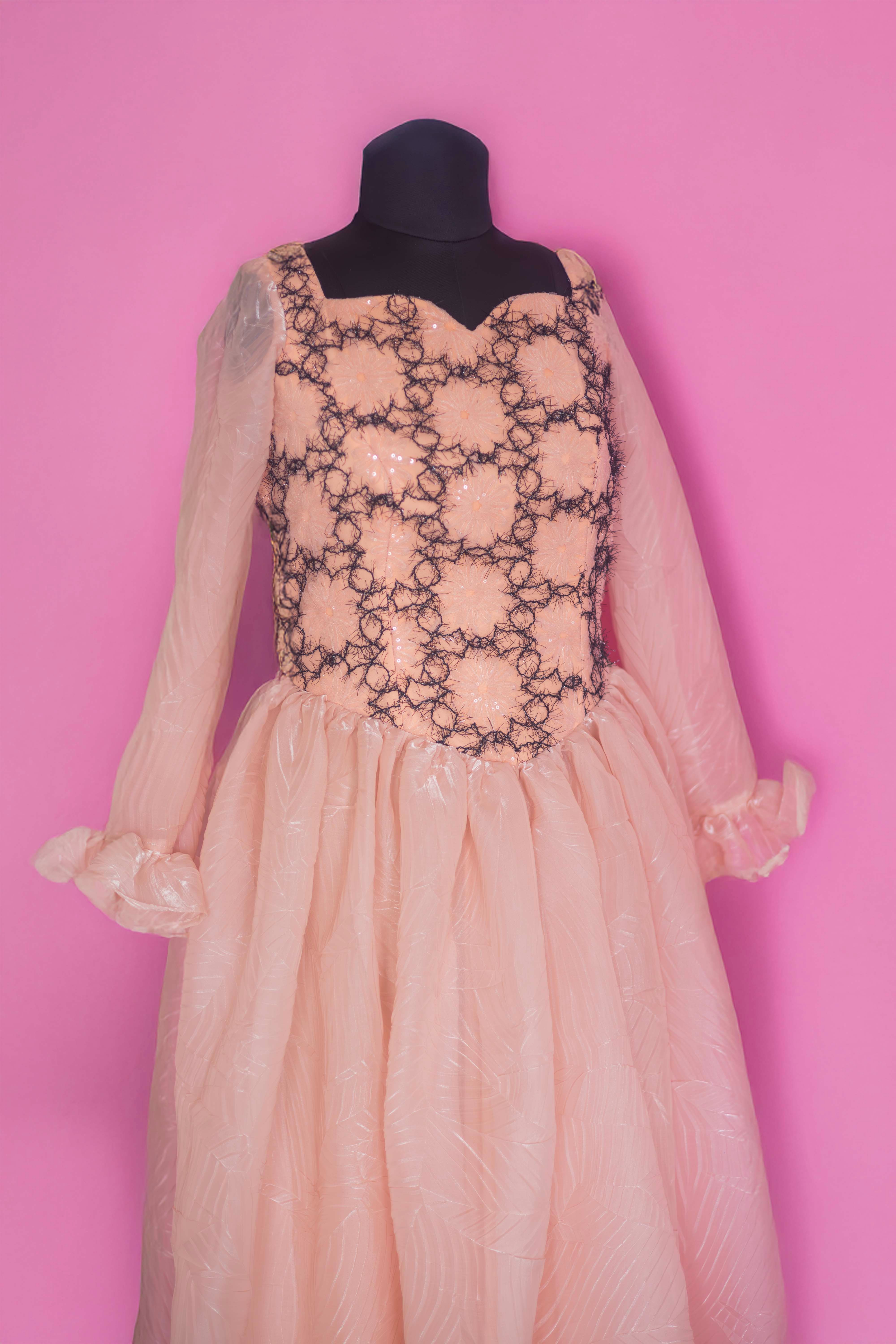 Elegant Lace Overlay Mother-Daughter Dress Set