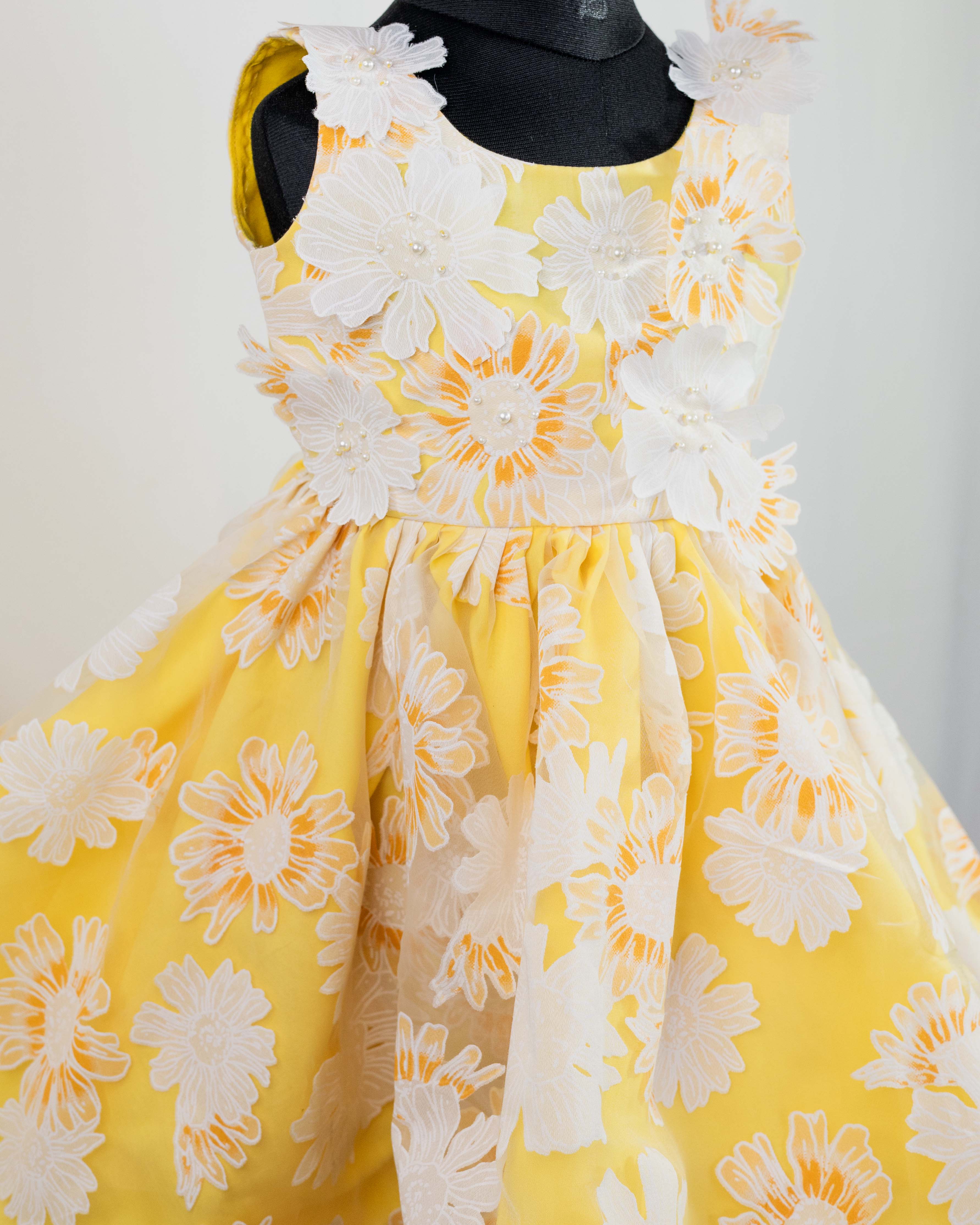 Buttercup Yellow Floral Dress