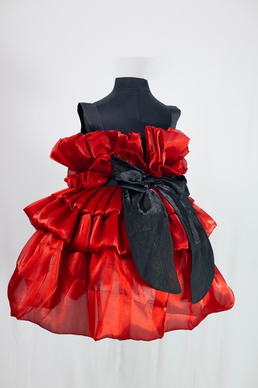 Scarlet Ruffle Cloud Dress