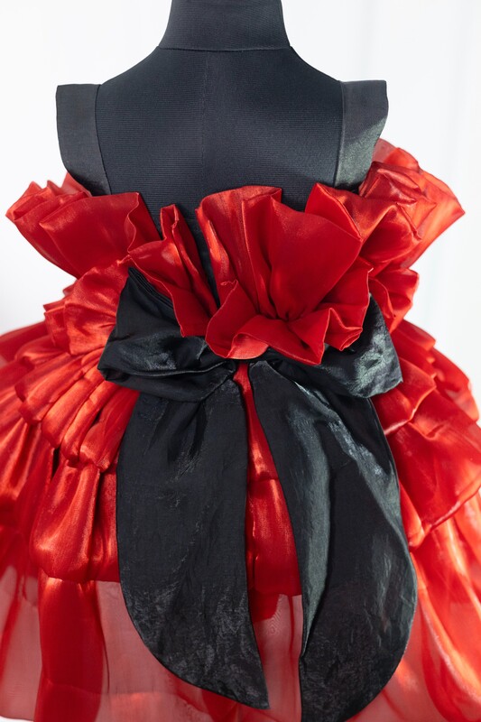 Scarlet Ruffle Cloud Dress