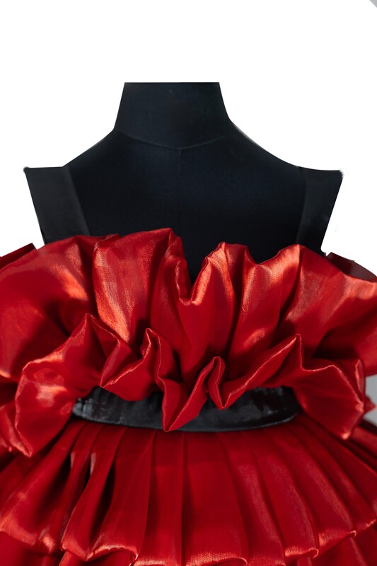 Scarlet Ruffle Cloud Dress