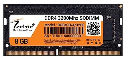 Techie 8GB DDR4 RAM. Experience faster load times, smoother multitasking, and improved overall speed for gaming and productivity tasks. Upgrade today!