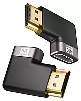 8K HDMI Male Female 90 Degree right angel Connector Supports 8K @60Hz, @120Hz, Dynamic HDR , 3D & eARV