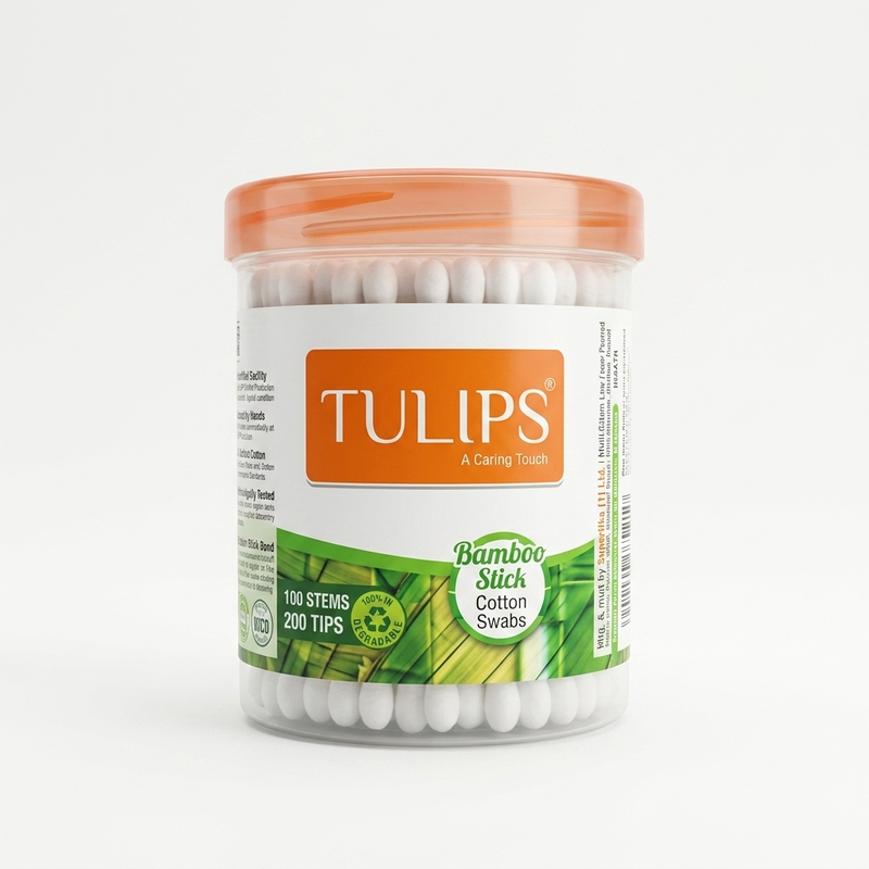 TULIP BAMBOO EAR BUDS JAR