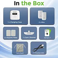 UltraProlink UM1215WHT - Sonic Vibe Dual Microphone with Charging Case (White)