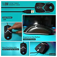 Lapcare Champ Razor LGM‑204 gaming mouse: 3600 DPI optical sensor, rainbow RGB backlight, 6 macro buttons, rubber oil grip & 5M click lifespan.