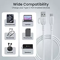 Portronics Konnect Core 3 USB-A to Micro Fast Charging Cable – 3.0A Max Output, Inbuilt Cable Management Hook | Fast Data Sync | White